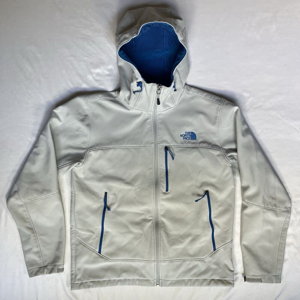 The North Face Jacket Men’s M Apex Android Hooded Softshell Light Gray Windbreak